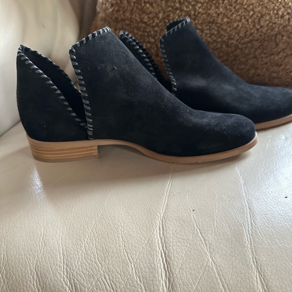 Garnet Hill Lola Whipstitch Boot Black 7